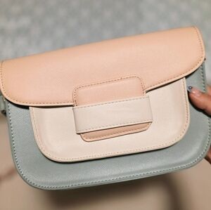 Pink, Blue, and Cream Crossbody Purse